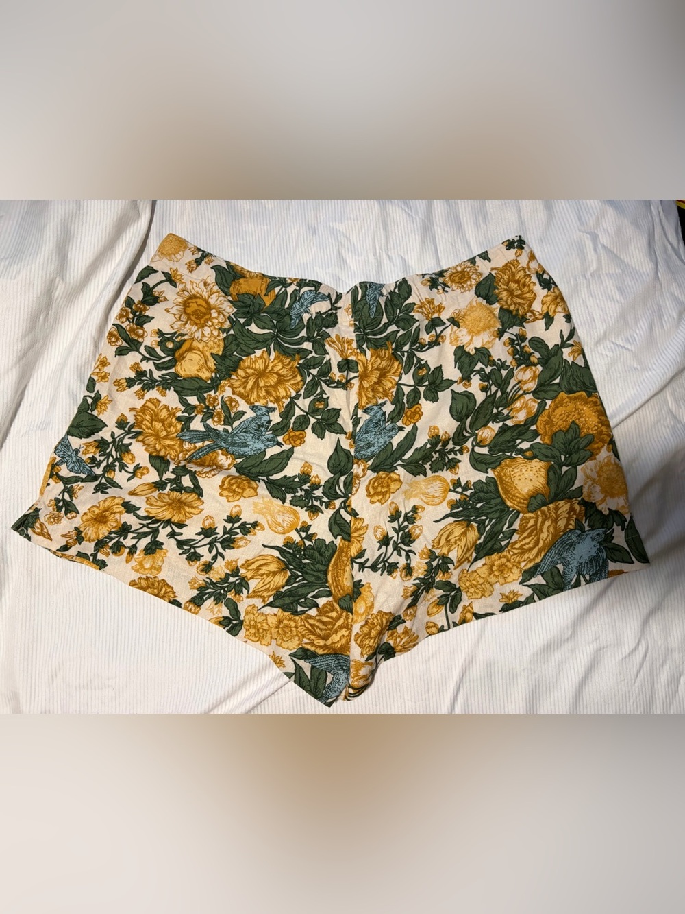 Yellow Linen Shorts